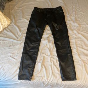 Stretch waxed denim
